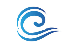 Water wave beach blue water logo vector v14