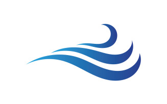 Water wave beach blue water logo vector v15