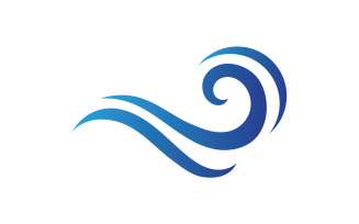 Water wave beach blue water logo vector v17