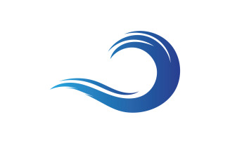 Water wave beach blue water logo vector v18