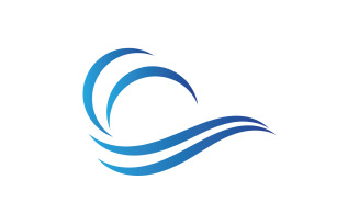 Water wave beach blue water logo vector v19