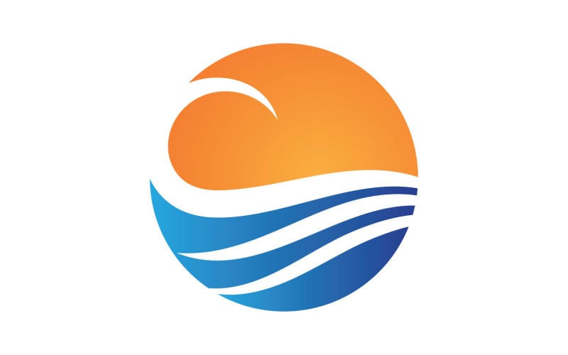 Water wave beach blue water logo vector v21 Logo Template