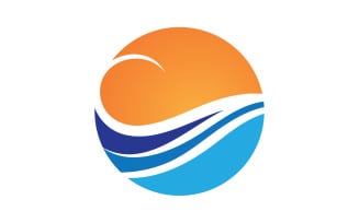 Water wave beach blue water logo vector v22