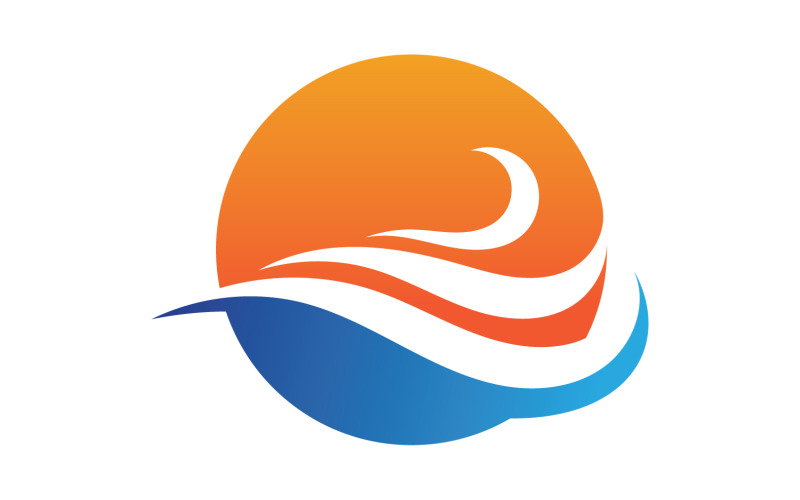Water wave beach blue water logo vector v23 Logo Template