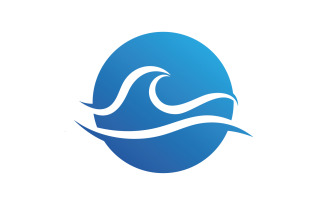 Water wave beach blue water logo vector v26