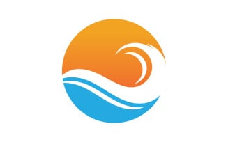Water wave beach blue water logo vector v27