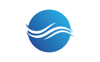Water wave beach blue water logo vector v28
