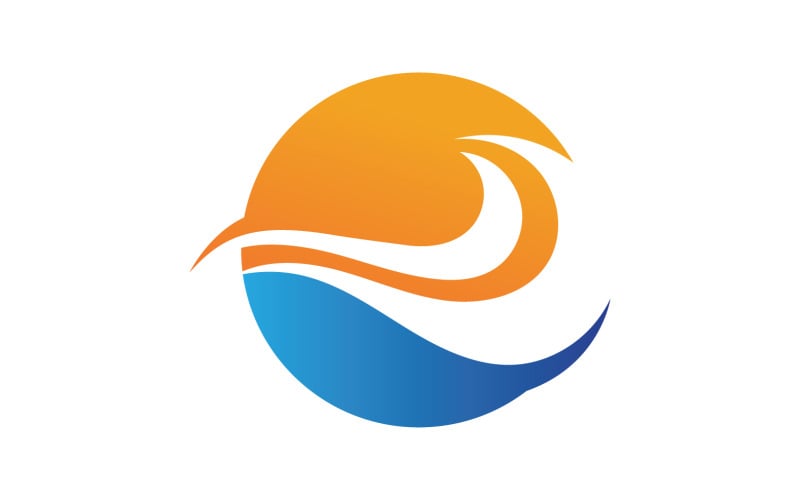 Water wave beach blue water logo vector v31 Logo Template