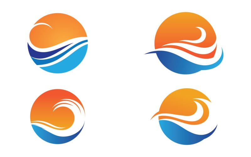 Water wave beach blue water logo vector v32 Logo Template