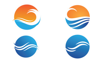 Water wave beach blue water logo vector v33