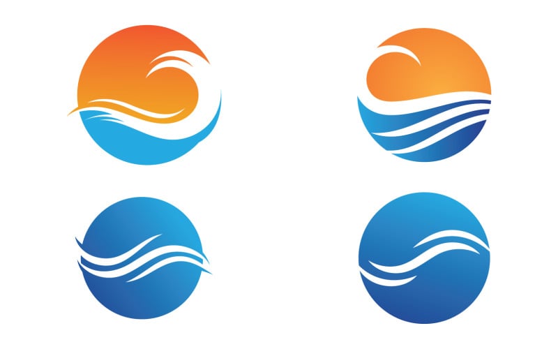 Water wave beach blue water logo vector v33 Logo Template
