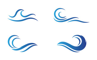 Water wave beach blue water logo vector v34