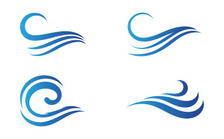 Water wave beach blue water logo vector v36