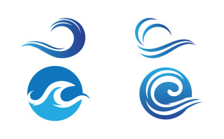 Water wave beach blue water logo vector v38