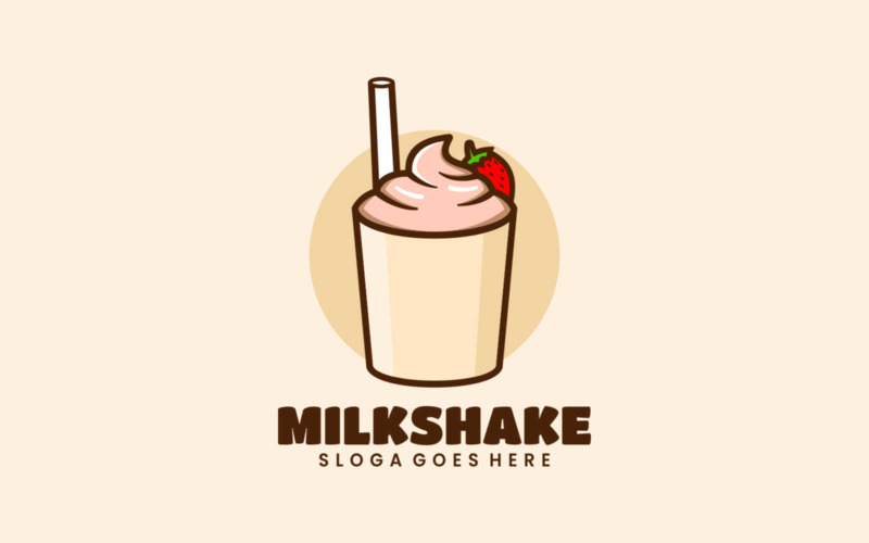 Milkshake Simple Mascot Logo Logo Template