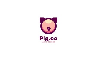 Pig Simple Mascot Logo Design
