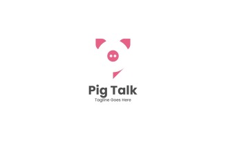 Pig Talk Simple Logo Style