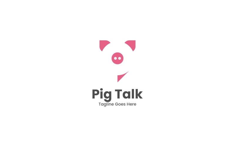 Pig Talk Simple Logo Style Logo Template