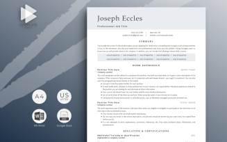 Professional Resume Template Joseph Eccles