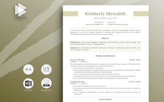 Professional Resume Template Kimberly Meredith