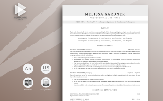 Professional Resume Template Melissa Gardner