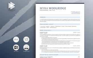 Professional Resume Template Myra Woolridge
