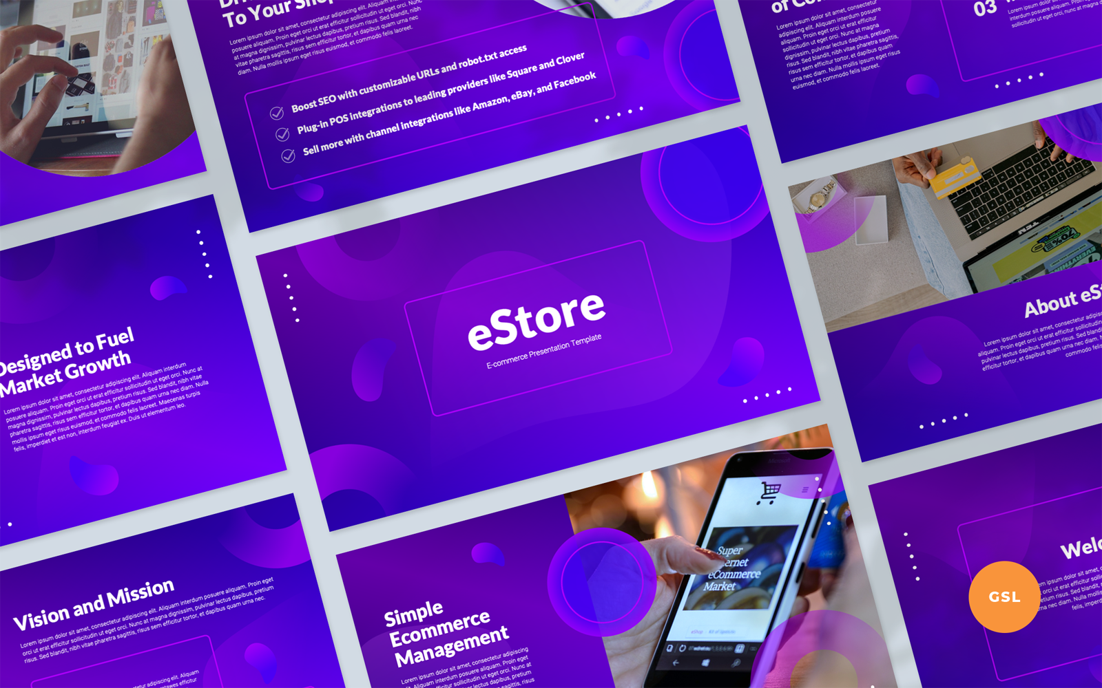eStore - E-commerce Presentation Google Slides Template