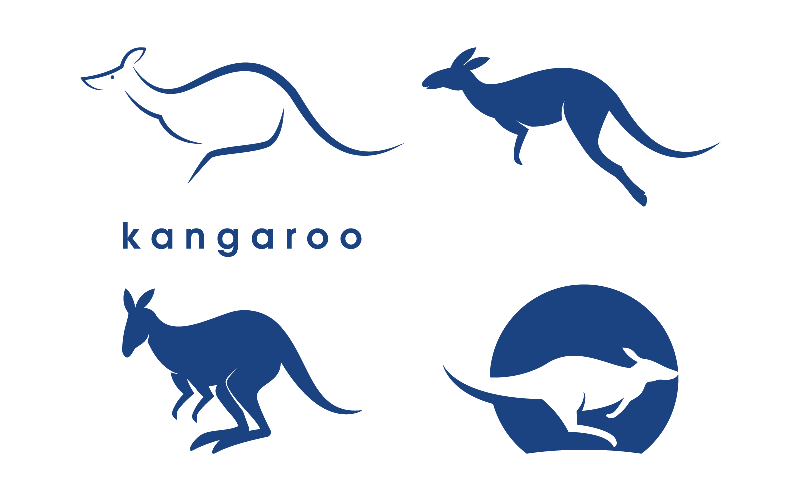 Conjunto de diseño de vector de plantilla de logotipo de ilustración de canguro