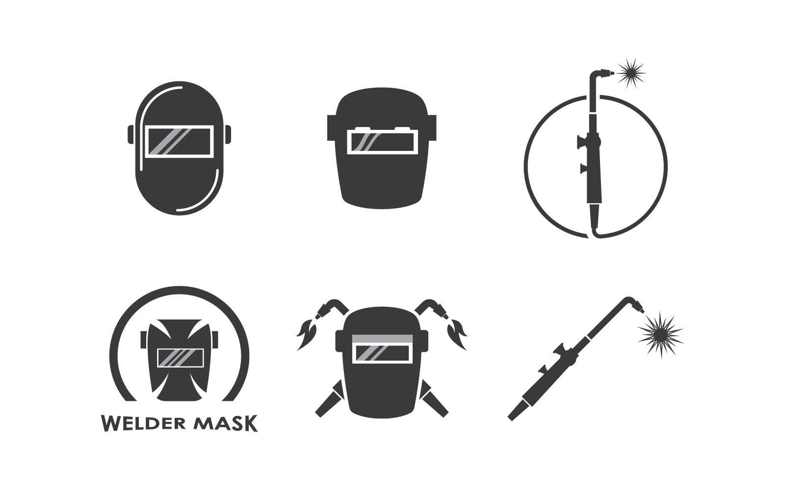 Conjunto de plantilla de diseño plano de vector de ilustración de logotipo de soldadura