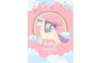 Couple In Love Riding On Unicorn Vector Romantic