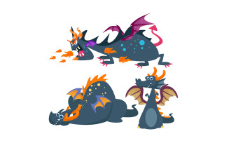 Cute Dragon Character Vector