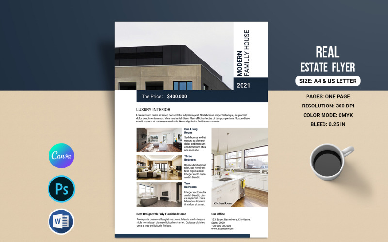 Real Estate Company Promotional Flyer Design Template Corporate Identity