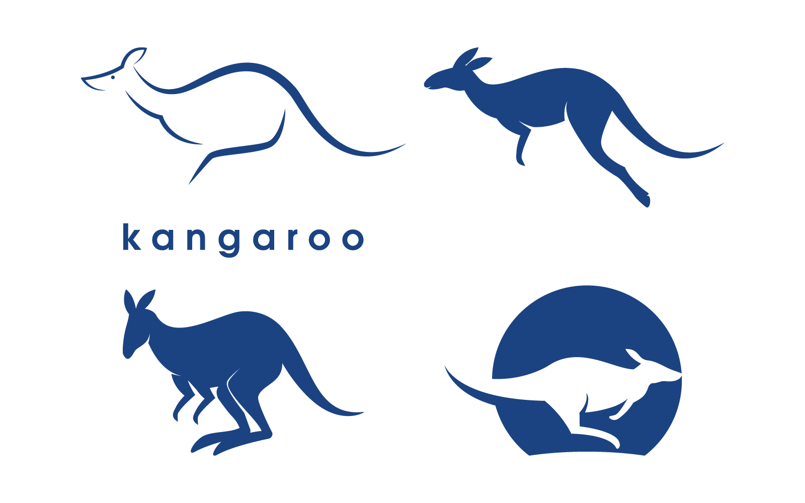 Set of Kangaroo illustration logo template vector design