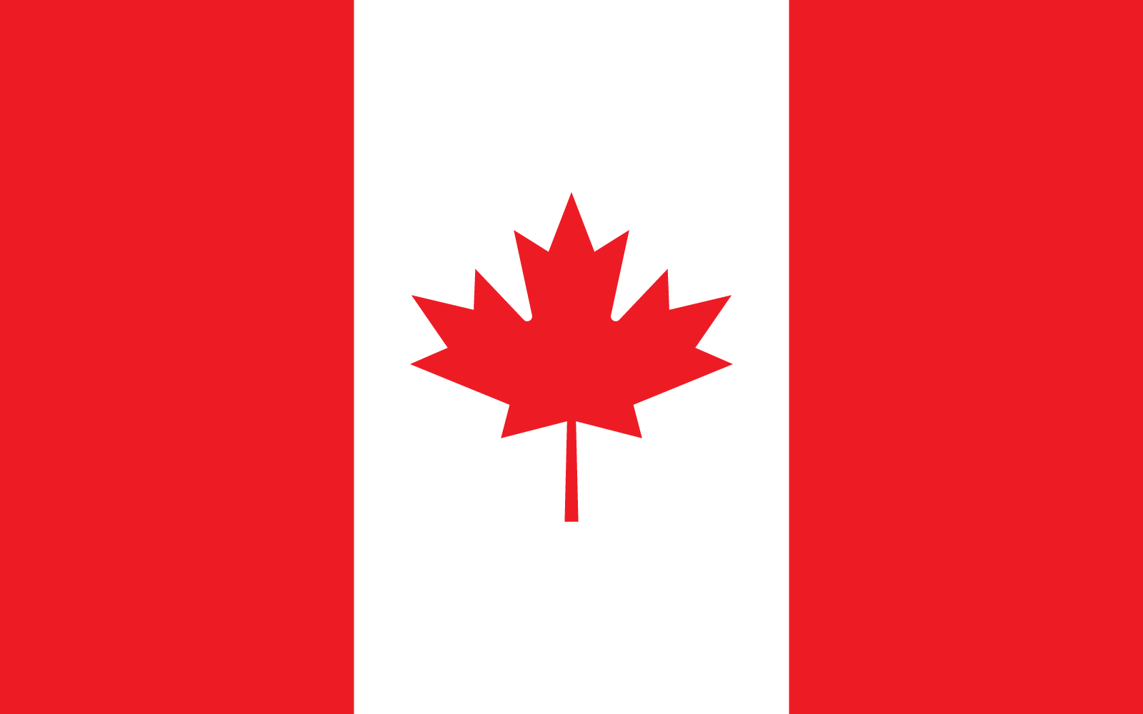 Vettore di progettazione piana della bandiera del Canada