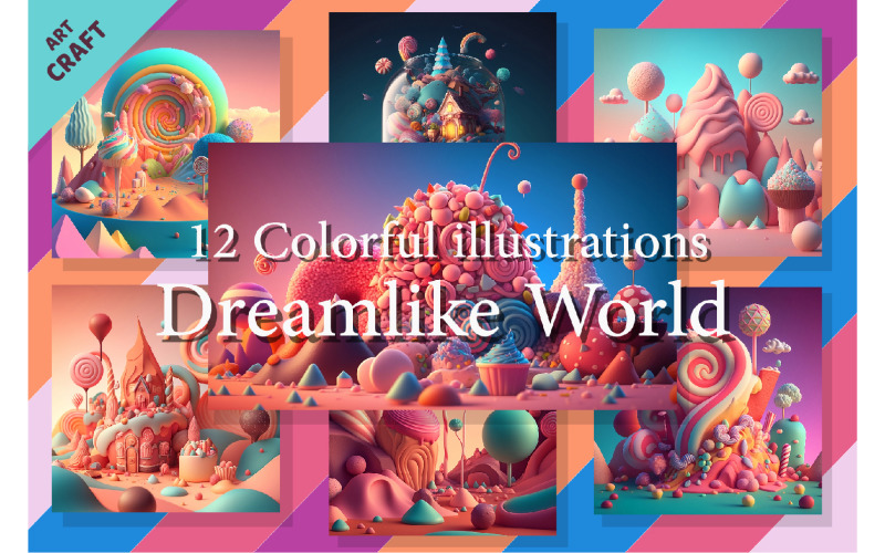 Cartoon Dreamlike World. Illustration. Background