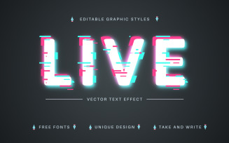 Live Glitch - Editable Text Effect, Font Style