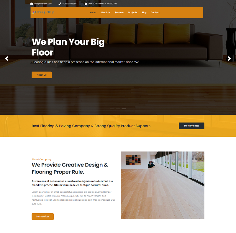 Floor and Paving Service HTML Landing Page Template