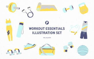 Bright Workout Essentials Illustration Set