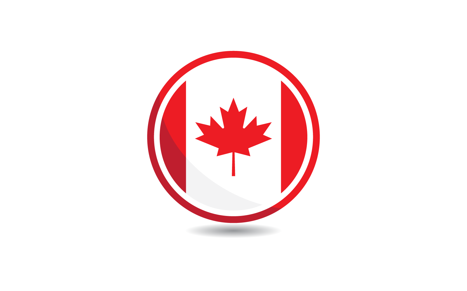 Canada flag illustration flat design vector Logo Template