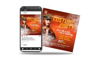 costume night party flyer or social media