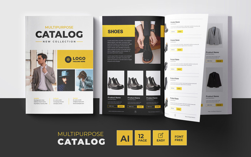 Fashion Catalog Layout Template or Multipurpose catalog template Magazine Template
