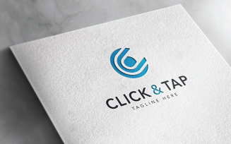 letter C logo or Click Tap Logo or Finger Tap Logo