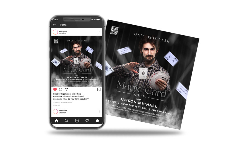 magic card flyer or social media Social Media