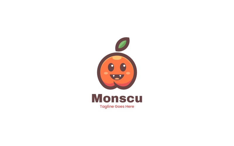 Orange Monster Cartoon Logo Logo Template