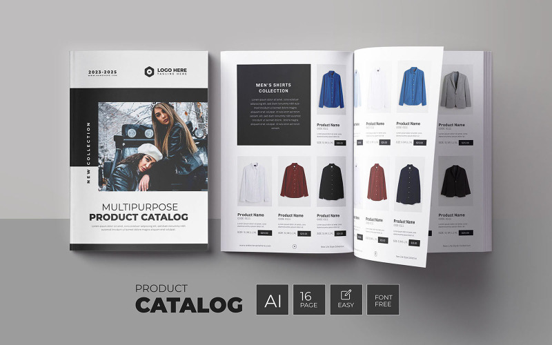 Apparel Clothes Catalog or Fashion Product Catalog Magazine Template