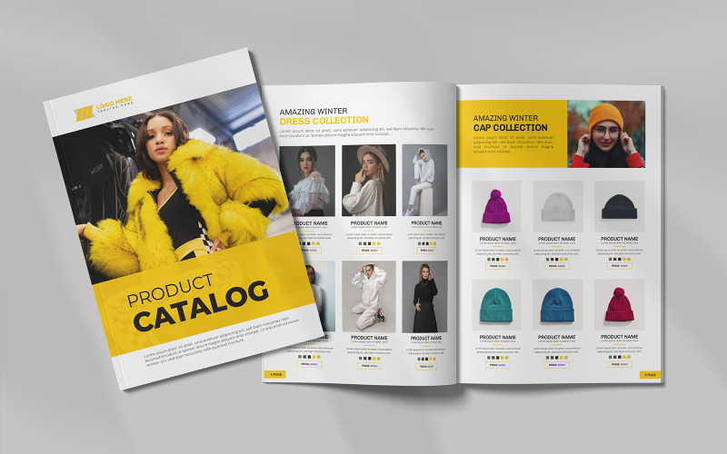 Catalog Template or Fashion Lookbook design Magazine Template