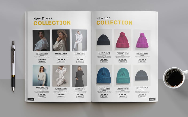 Clothing Product Catalog or catalog template Magazine Template
