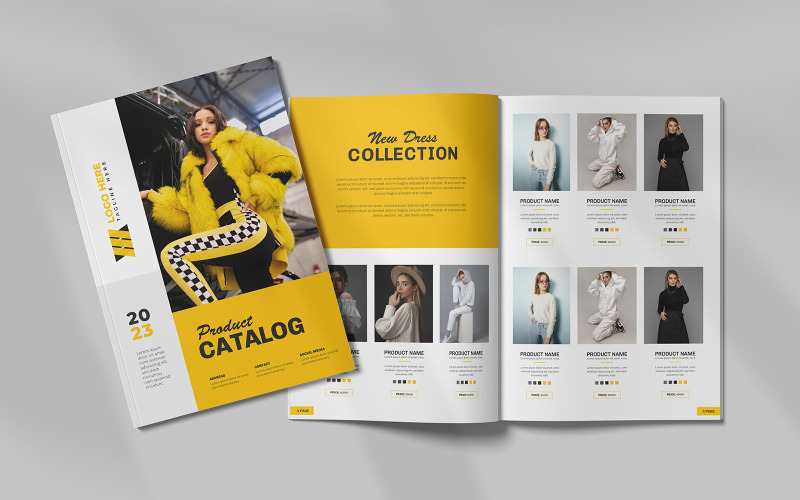 Clothing Product Catalog or Fashion Lookbook Template Magazine Template