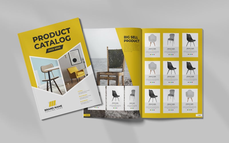 Furniture Products Catalog or Catalogue Template Design Magazine Template