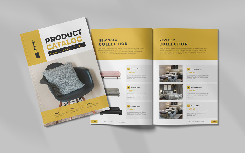 Product catalogue template or Catalog template design Magazine Template